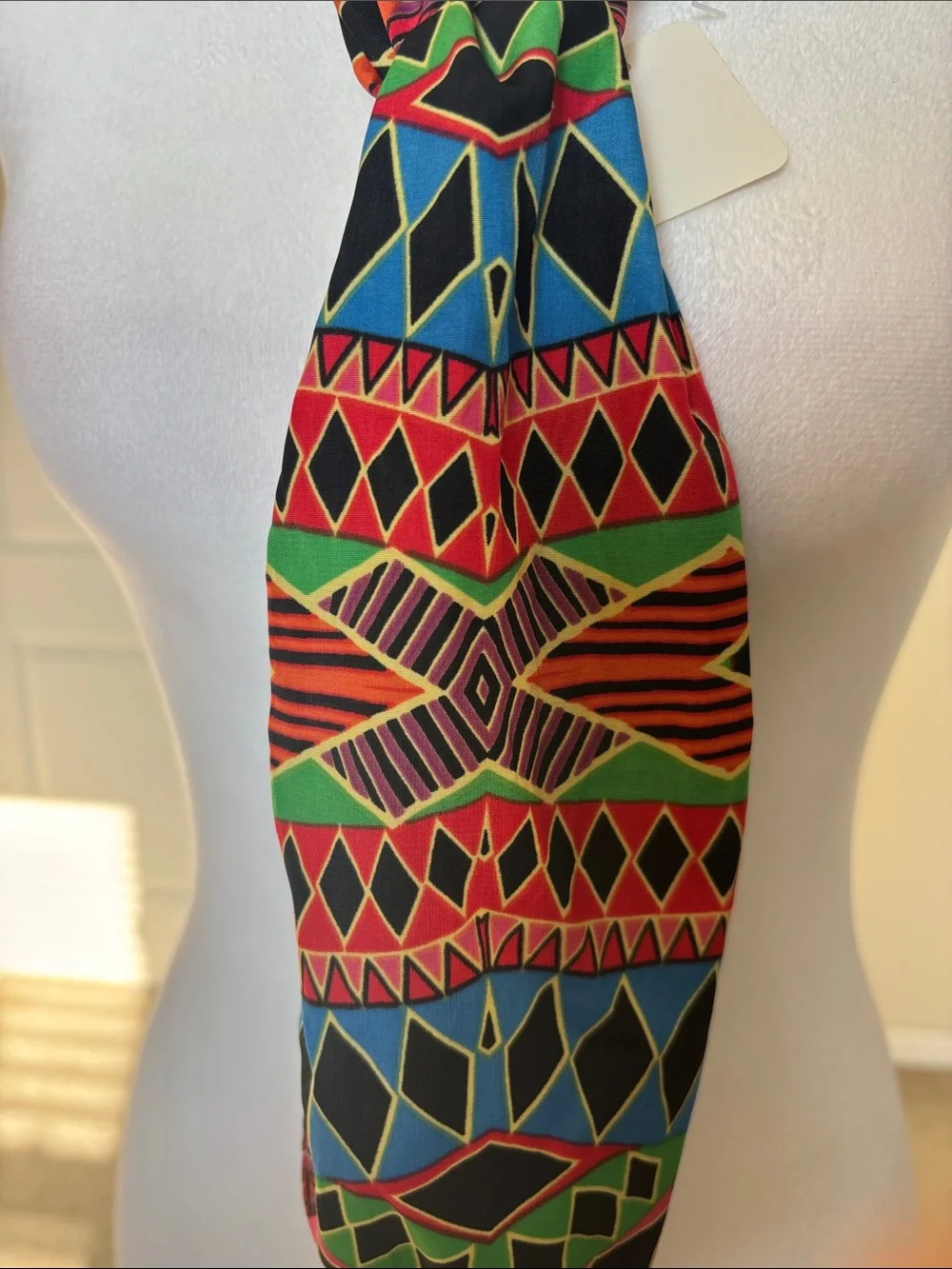 Colorful Geometric Print Women's Scarf - Multicolor